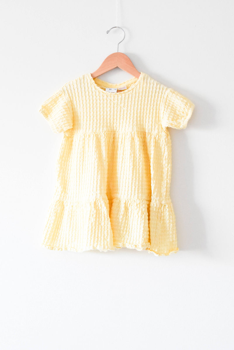 Zara yellow and white hot sale dress