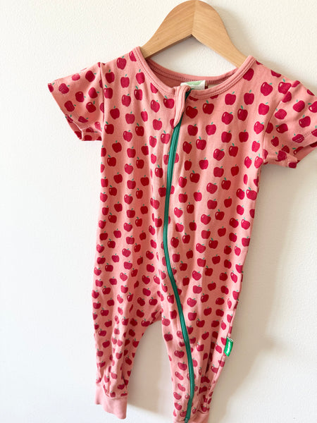 Parade Pink Apples Short Sleeve Zip Romper • 18-24 months