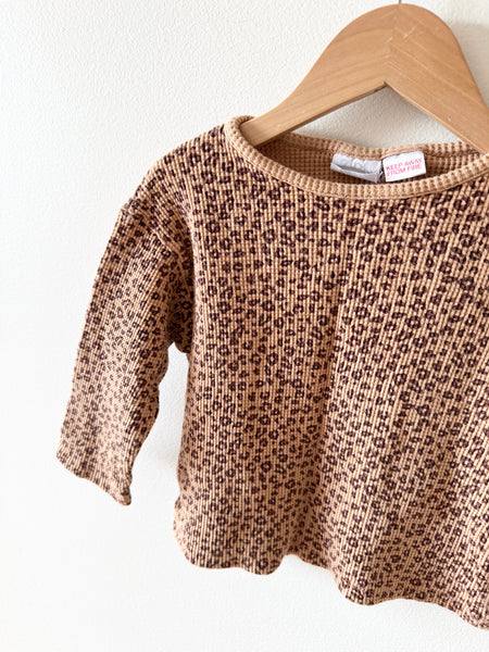 Zara Waffle Long Sleeve Top • 6-12 months