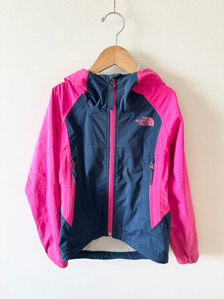 The North Face Pink and Navy Rainjacket • 5-6 years