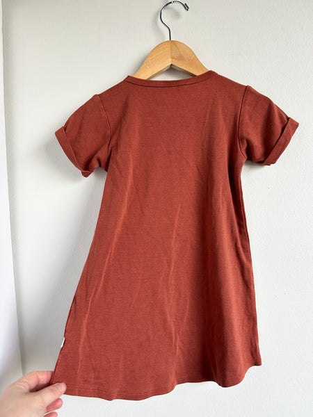 Little and Lively Rust Brown T-Shirt Dress • 3-4 years