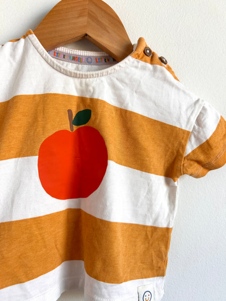 Boxy Yellow Stripe Apple Top • 3-9 months (size guess)
