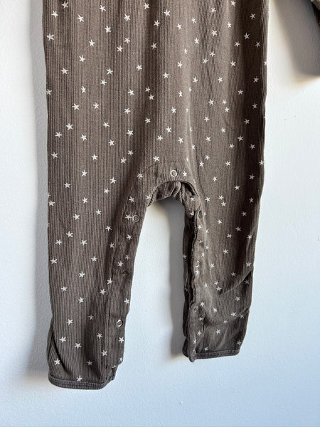 Quincy Mae Ribbed Grey Star Romper • 2-3 years
