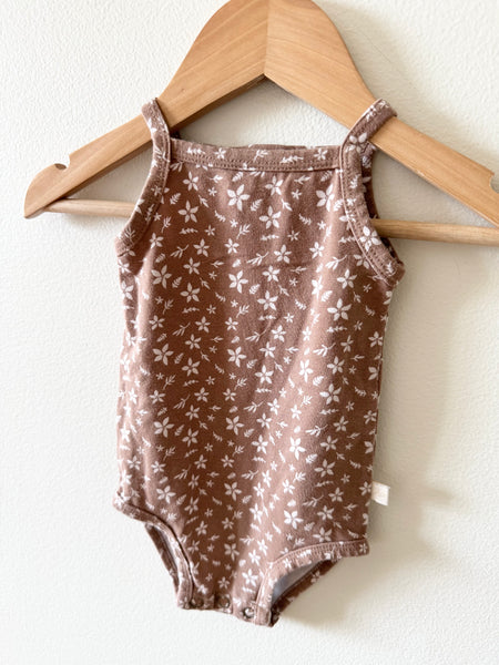 Jax and Lennon Brown Floral Tank Onesie • Newborn