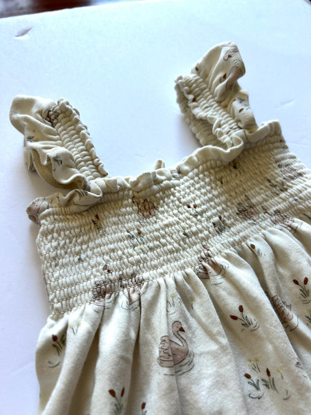 Quincy Mae 2pc Swan Dress and Bloomer Set • 3-4 years