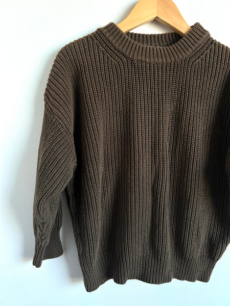 Tiny Trove Knit Brown Sweater • 4-5 years (Large)