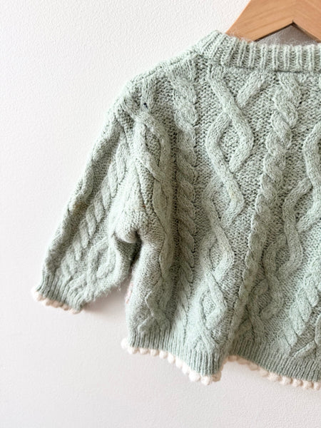 Zara Cable Knit Blue Sweater • 1-3 years