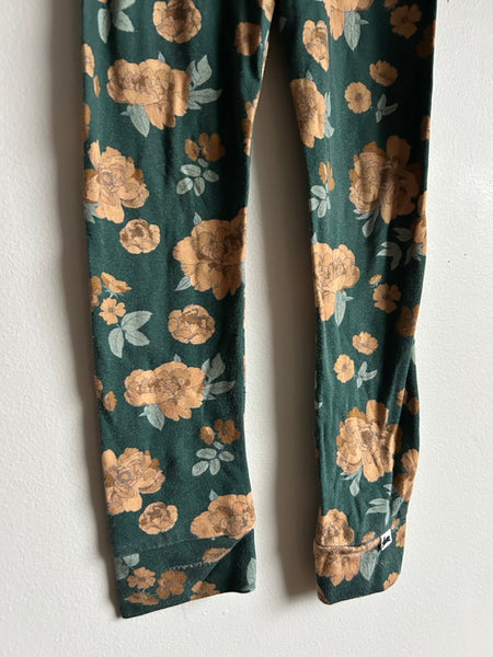 Little and Lively Green Peony Leggings • 5 years