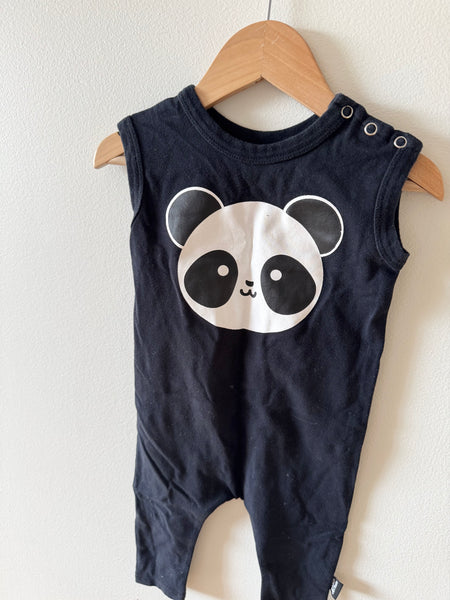 Whistle and Flute Panda Sleeveless Romper • 12-14 months