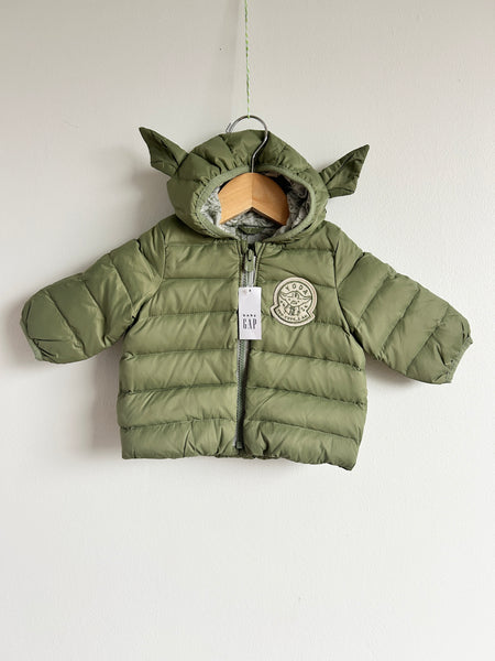 NEW Gap x Disney Yoda Down Hooded Jacket • 0-6 months