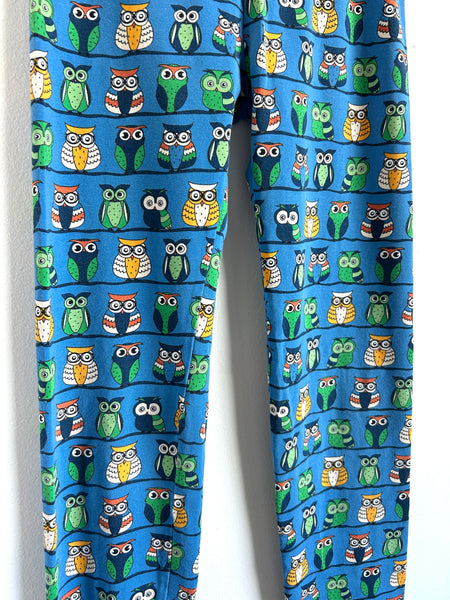 Villervalla Cotton Owls Blue Leggings • 10 years (140cm)