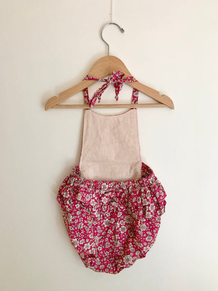 Nest and Nurture Pink Halter Romper • 2 years