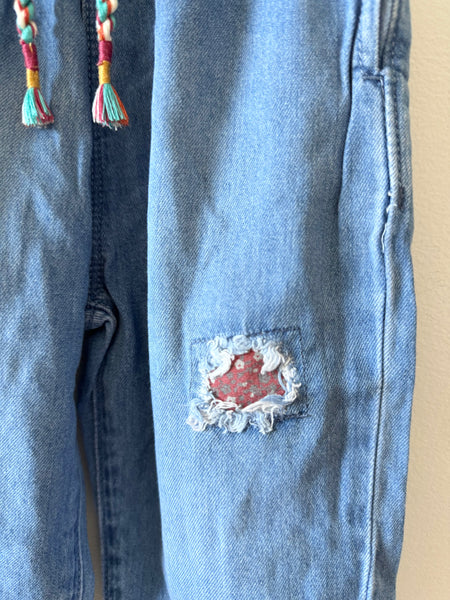 Zara Wide Leg Denim Patch Pants • 2-3 years