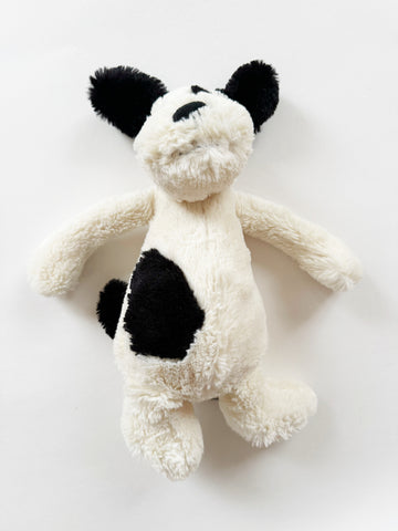 Jellycat Bashful Black and Cream Puppy 12"