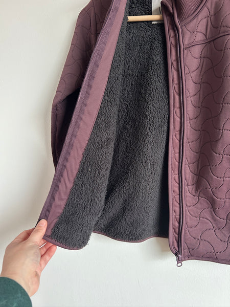 Wheat Quilted Purple Fleece Lined Jacket • 5-6 years