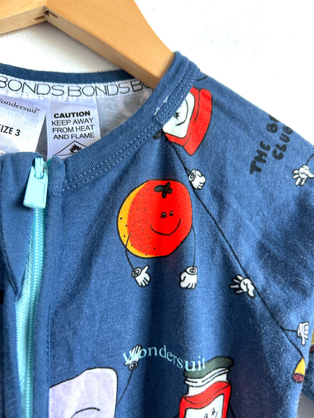 Bonds Breakfast Zip Romper • 3 years