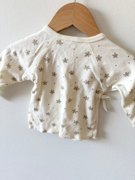 Quincy Mae Kimono Style Cotton Top • 0-3 months