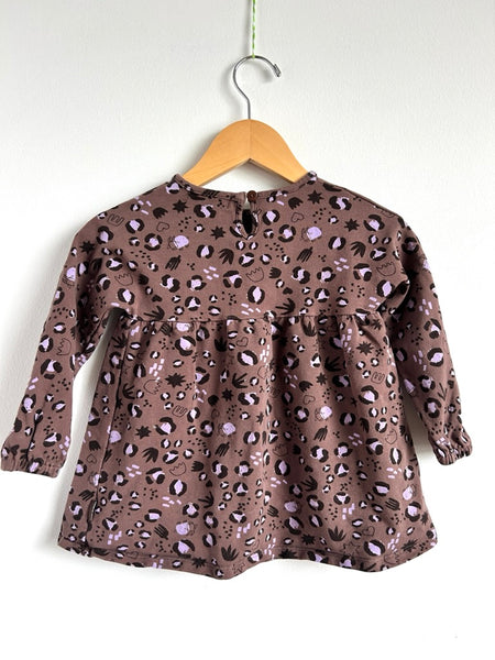 Souris Mini Long Sleeve Brown Dress • 1-2 years