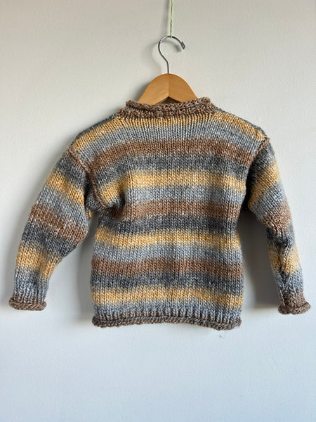 Muted Browns and Neutral Handmade Knit Sweater • 2-3 years