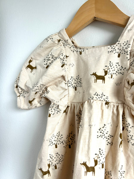 Rylee and Cru Puff Sleeve Fox Dress • 6-18 months