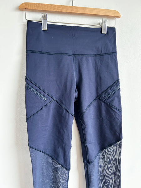 Iviva Blue Yoga Pants with Mesh • 10-12 years