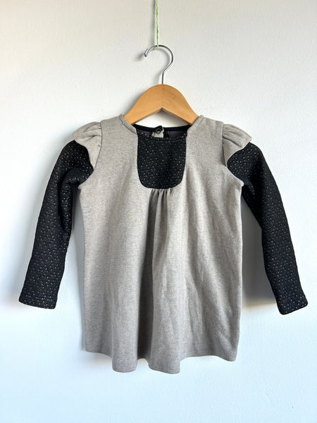 Cokluch Grey and Black Ruffle Long Sleeve Dress • 3 years