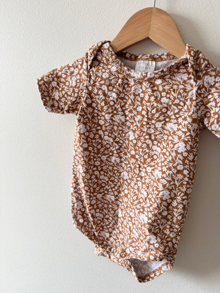 Mebie Baby Brown Floral Onesie • 2 years