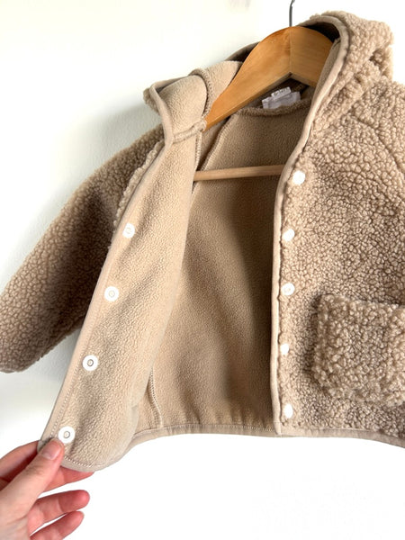 Jamie Kay Tatum Sherpa Hoodie with Ears Button Up Sweater • 6-12 months