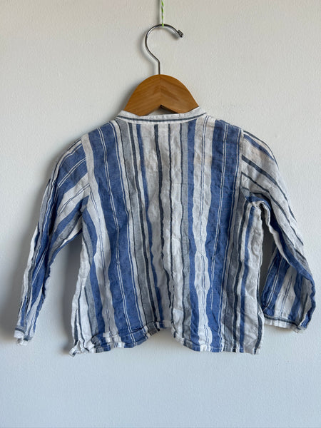 Bonpoint Blue and White Striped Top • 18-24 months