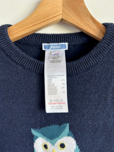 Jacadi Owl Wool Blend Blue Sweater • 8-10 years (140cm)