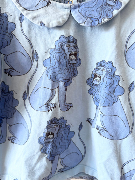 Mini Rodini Lion Peter Pan Collar T-Shirt • 18 months - 3 years