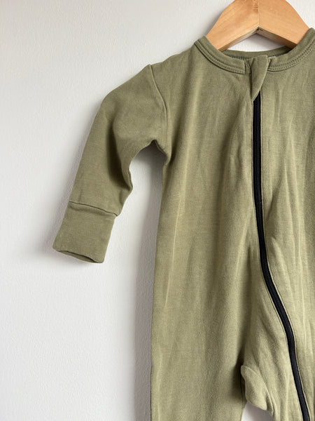 Parade Green Long Sleeve Cotton Romper • 6-12 months