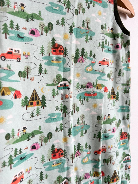 Handmade Green Camping Tank Romper • 2-3 years