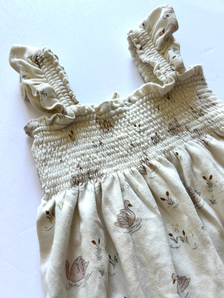 Quincy Mae 2pc Swan Dress and Bloomer Set • 3-4 years