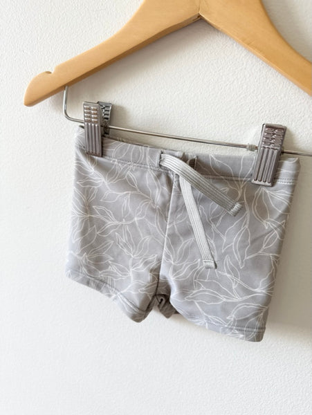 Rylee and Cru Grey Floral Swim Shorts • 6-12 months