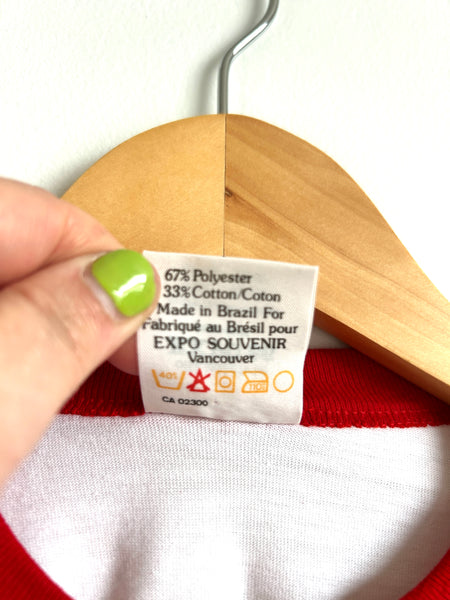 NEW Vintage Expo 86 T-Shirt with Red Trim • 8-10 years