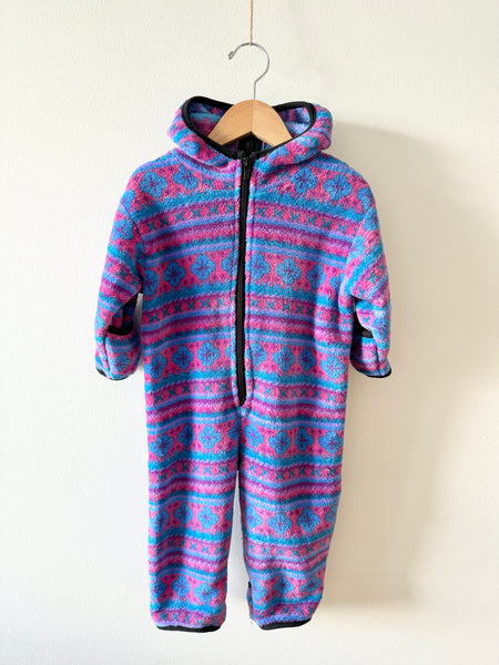 Vintage Muk Luks Purple Fuzzy Fleece Hooded Bunting • 6-18 months