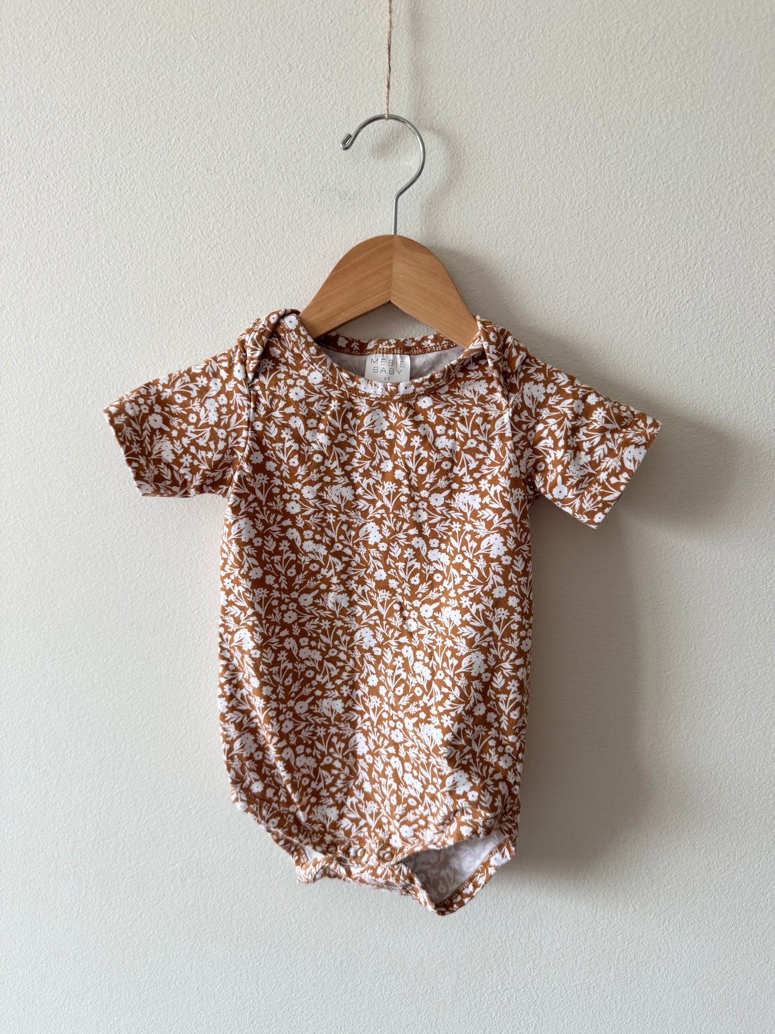 Mebie Baby Brown Floral Onesie • 2 years