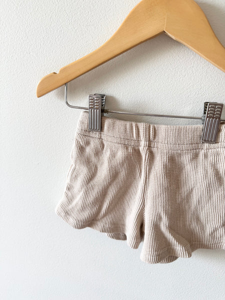 Tiny Button Apparel Cream Waffle Shorts • 1-2 years