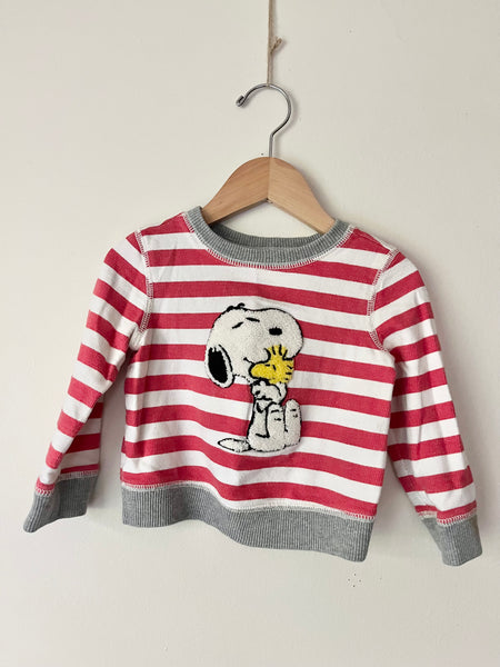 Gap x Peanuts Snoopy Striped Sweatshirt • 6-18 months