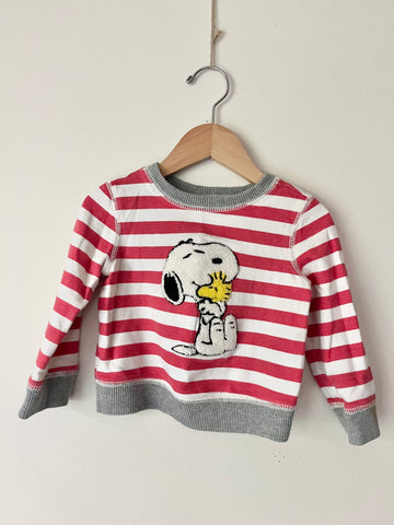 Gap x Peanuts Snoopy Striped Sweatshirt • 6-18 months