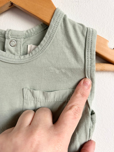 Pehr Light Green Tank Pocket Onesie • 12-18 months