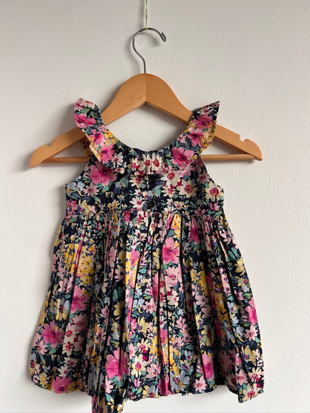 Gap Blue Floral Tank Dress with Collar • 12-18 months