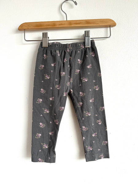 Jamie Kay Grey Blue Floral Leggings • 3-6 months