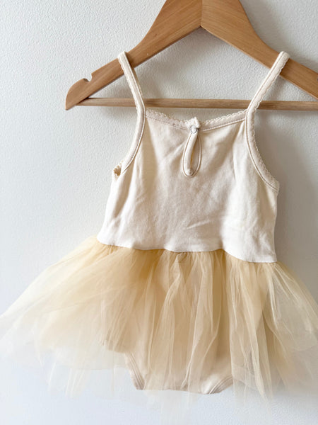 Wild Wawa Beige Rainbow Tutu Onesie Dress • 18-24 months