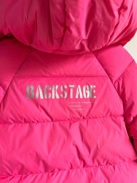 Moncler Backstage Reversible Down Pink and Silver Puffer Jacket • 5-7 years (120cm)