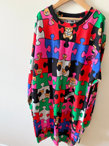 NEW Moschino Puzzle Long Sleeve Sweater Dress • 10-12 years