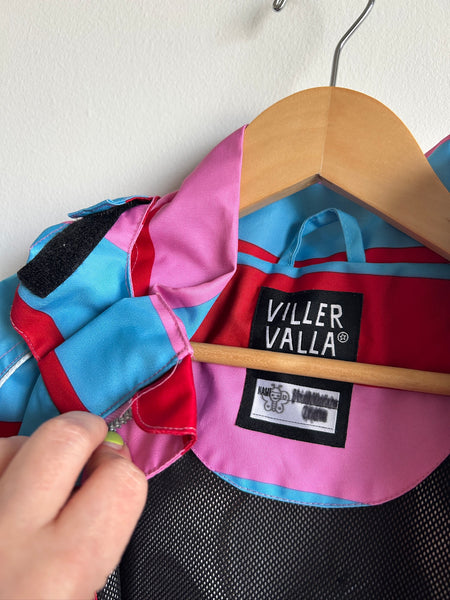 Villvervalla Pink, Blue, Red Striped Rainjacket • 9-10 years (134cm)
