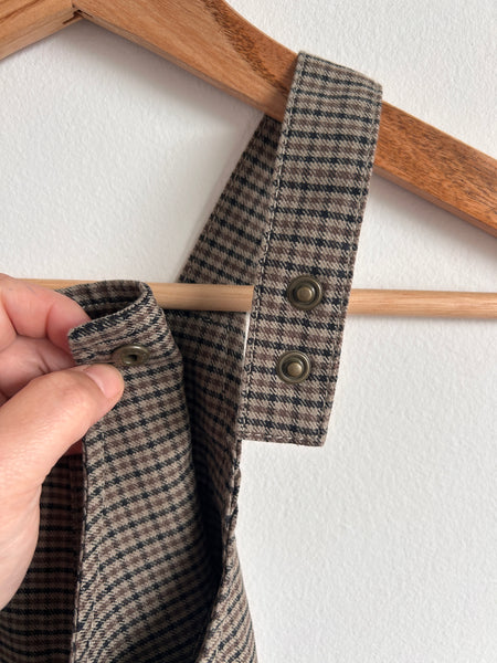 Bout'Chou Brown Plaid Overalls • 2 years