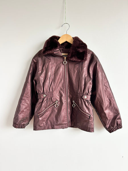 Vintage Kloz for Kids Oilslick Purple Jacket with Furry Hood • 6-7 years